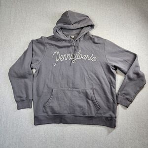 Home Free Pennsylvania Souvenir Sweatshirt Hoodie Blue Gray Drawstring XL